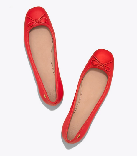 3色选!Tory Burch 汤丽柏琦 LAILA DRIVER 女士蝴蝶结芭蕾鞋