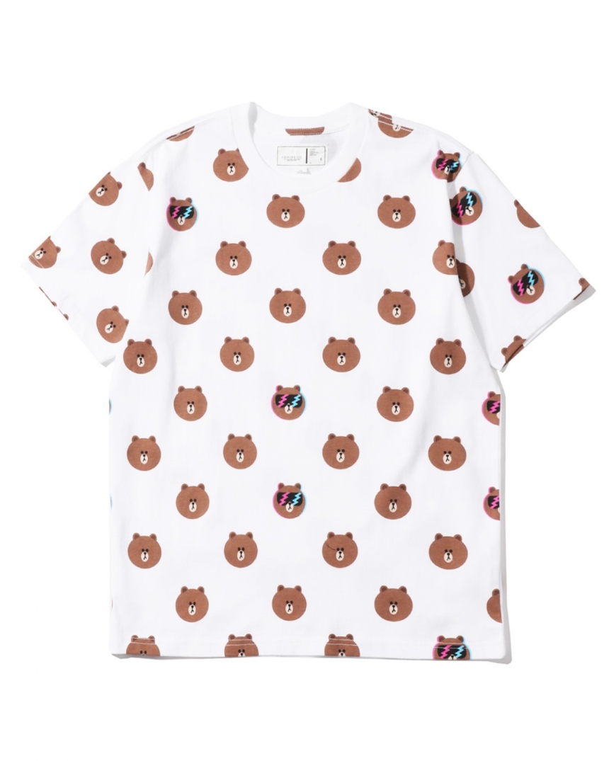 【55好淘节】:CHOCOOLATE LINE BEAT BROWN 联乘系列 布朗熊印花 T 恤