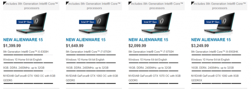 Dell 戴尔 New Alienware 15 Gaming 游戏笔记本电脑