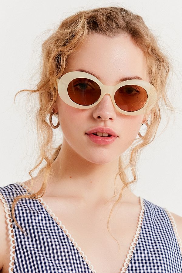 白菜！Urban Outfitters Venice Oval 女士椭圆形太阳镜 多色选