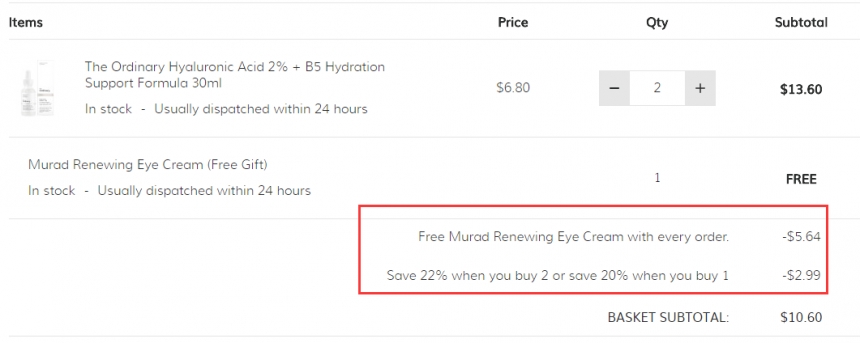 限时高返!2件7.8折! The Ordinary B5 多重保湿精华 30ml