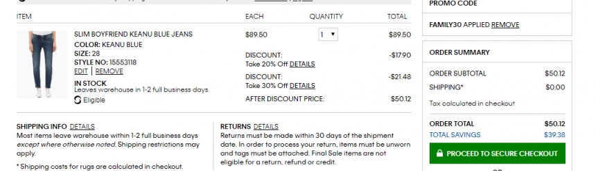 Calvin Klein Slim Boyfriend 牛仔裤