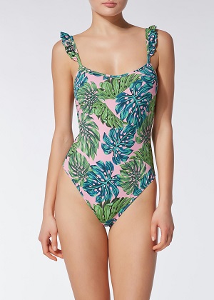 宇博 CHIARA FERRAGNI 爱穿的 Calzedonia S.p.A. ELLEN TROPICAL-FOLIAGE SWIMSUIT 热带风情泳衣