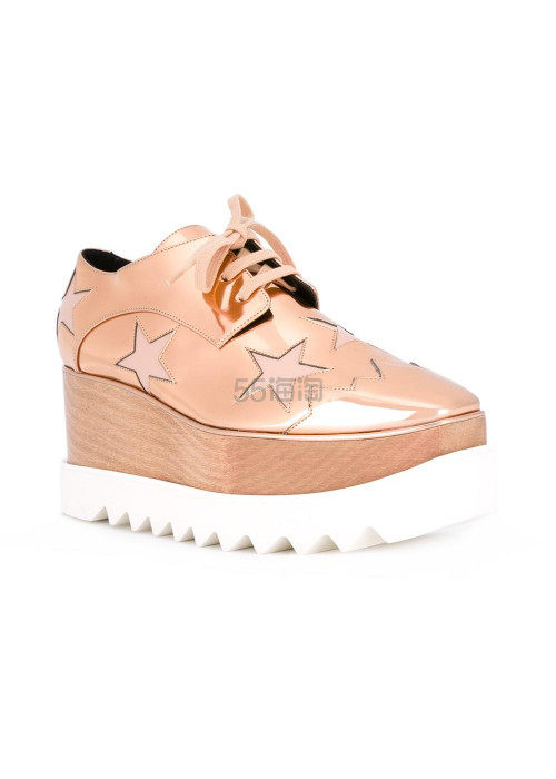 【范爷*爱厚底鞋】Stella McCartney 经典 Elyse 星星图案皮制松糕鞋
