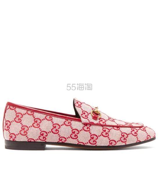 Dakota Johnson 达妹同款 GUCCI Jordaan logo-jacquard loafers 乐福鞋
