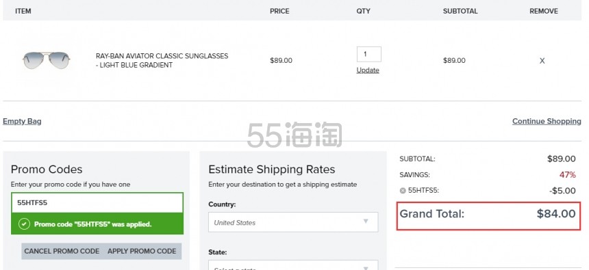 Ray-Ban 雷朋 飞行员系列 RB3025 蓝色渐变太阳镜