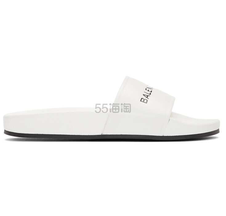 Balenciaga White Logo Slides 巴黎世家女款白色拖鞋