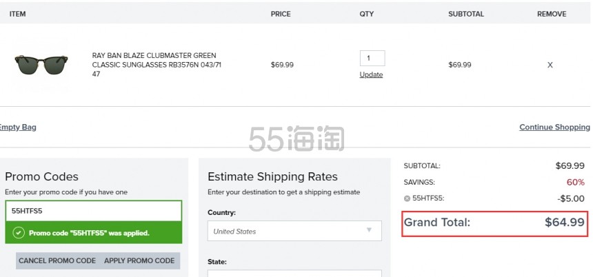 Ray Ban 雷朋 Blaze Clubmaster 系列 墨绿色金属镜框时尚太阳镜 RB3576N 043/71 47