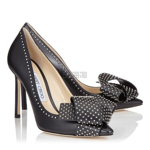【孙艺珍同款】Jimmy Choo 黑*结铆钉装饰高跟鞋