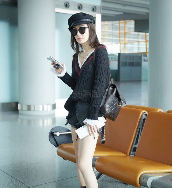 秦岚街拍同款 T by Alexander Wang 拼接毛衣