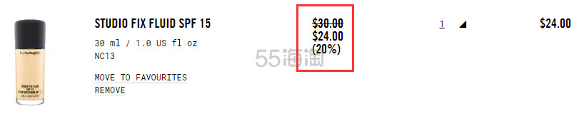 【新色号】MAC 魅可 Studio Fix Fluid 柔雾*粉底液 30ml