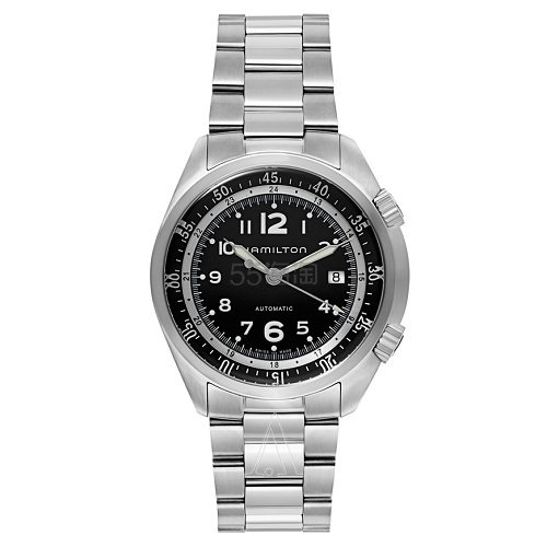 【2018网络周】限时秒杀价！Hamilton 汉密尔顿 Khaki *iation Pilot Pioneer Auto Chrono 系列 银黑色圆盘男士机械腕表 H76455133