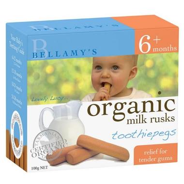 Bellamy's 贝拉米 婴幼儿有机无糖磨牙饼干 100g （6个月以上）