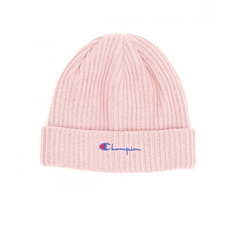CHAMPION 中性羊毛粉色 LOGO 毛线帽