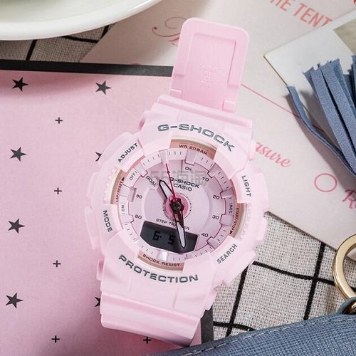 【55专享】粉粉超少女！Casio 卡西欧 G-Shock 系列 樱花粉女士运动时尚腕表 GMA-S130-4ACR