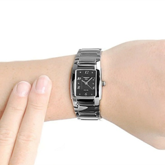 【55专享】Tissot 天梭 T-Classic 系列 银黑色方形表盘女士气质腕表 T073.310.11.057.00
