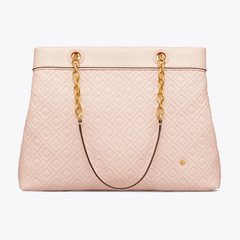 toryburchfleming温柔裸粉色菱格纹托特包