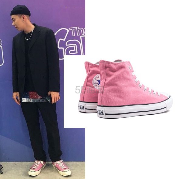 【Loco 同款】Converse CHUCK TAYLOR 匡威粉色高帮帆布鞋