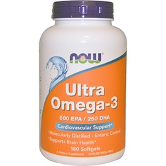 Now Foods Omega-3*油软胶囊 500EPA/250mg DHA 180粒