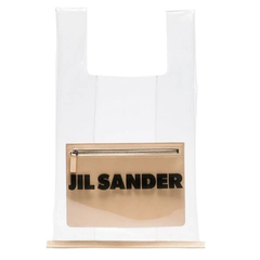JIL SANDER logo印花透明塑料感托特包