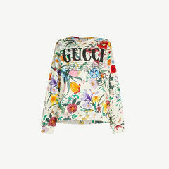 Gucci 花卉印花平纹针织棉卫衣
