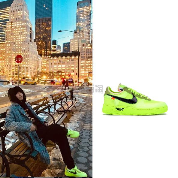 【周杰伦同款】Nike X Off-White Air Force 1 Volt 荧光绿运动鞋