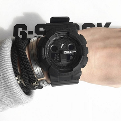 满减$10！【新客限时返利3%】Casio 卡西欧 G-Shock系列 全黑经典男士运动腕表 GA100-1A1CR