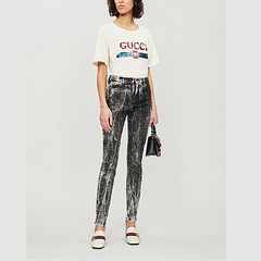 Gucci Logo 亮片印花棉质平纹针织 T 恤