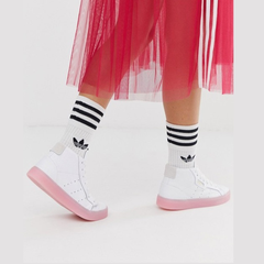 adidas Originals Sleek 粉白中帮运动鞋