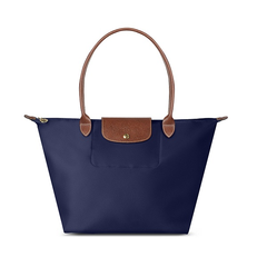 Longchamp Le Pliage 大号海军蓝购物袋