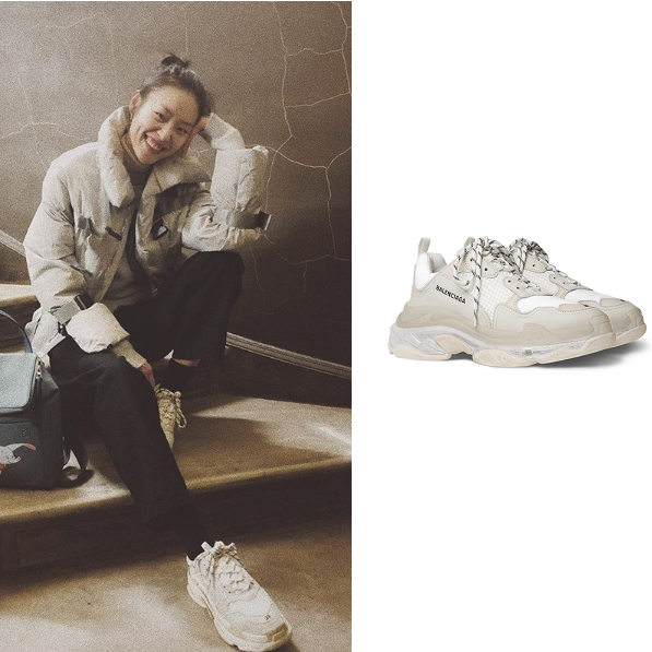 【刘雯同款】BALENCIAGA Triple S 透明鞋底全白色老爹鞋