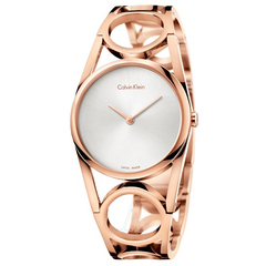 Calvin Klein 卡尔文·克雷恩 Round 系列 玫瑰金色女士时装腕表 K5U2S646