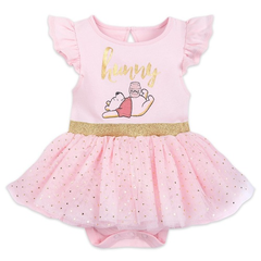 7折！Disney 迪士尼 小熊维尼 粉色婴儿连体衣小裙子