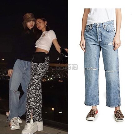 LiSA 同款 RE/DONE Low Slung Jeans 破洞牛仔裤