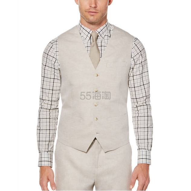 Perry Ellis Linen Cotton Twill Suit Vest 亚麻西装马甲 34 99 约235元 Perry Ellis Linen Cotton Twill Suit Vest 亚麻西装马甲 34 99 约235元