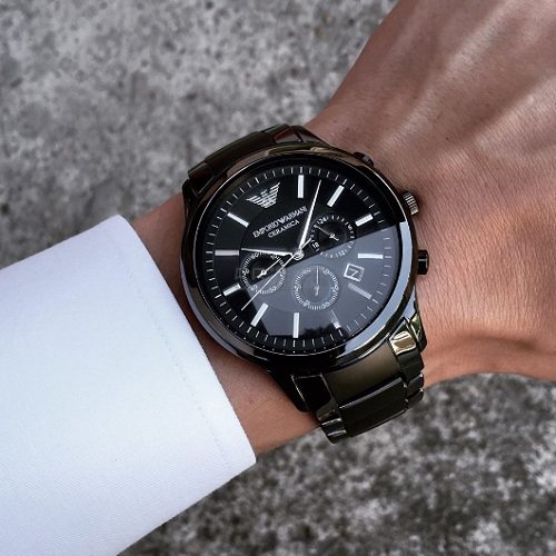 【55海淘节】emporio armani 安普里奥·阿玛尼 ceramica 系列 黑色