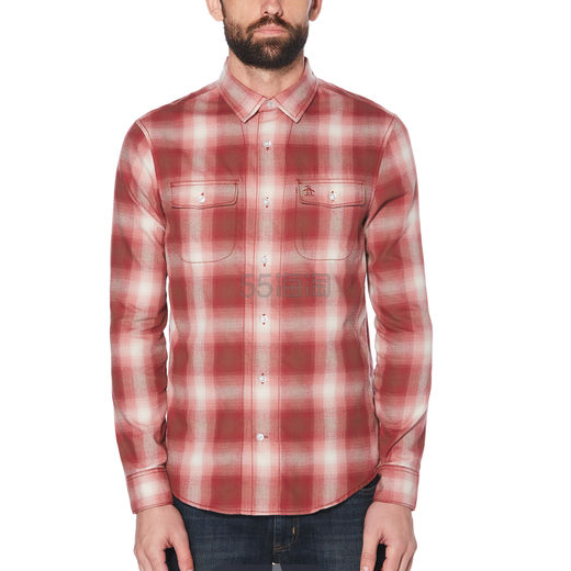 Original Penguin Ombre Plaid Twill Shirt 渐变格纹衬衫