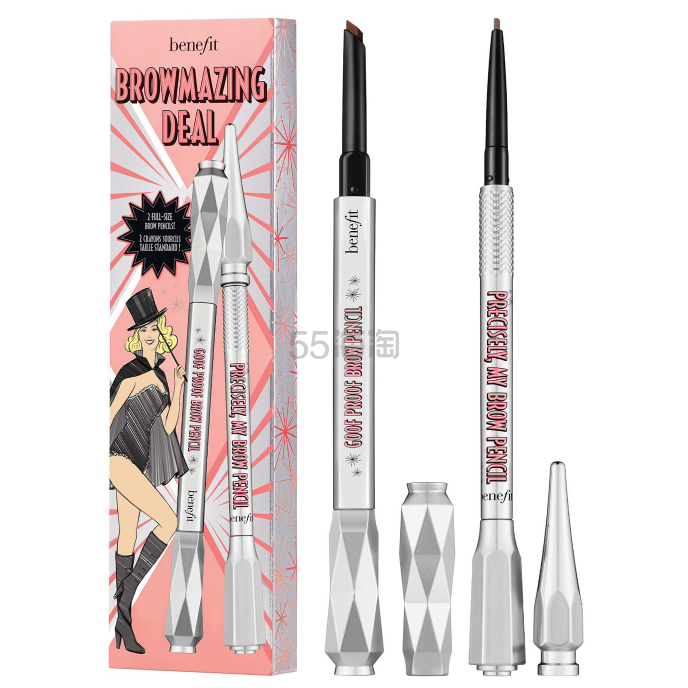【可直邮】价值￡45！Benefit 贝玲妃 极细眉笔+防麻瓜眉笔 正装套装
