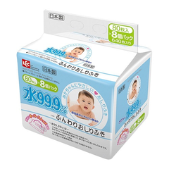 【日亚自营】【会员专享】LEC 99.9%纯水婴儿用湿巾 80抽 8包