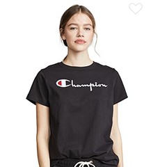 Champion Premium Reverse We*e 女士黑色T恤衫