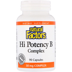 【2件0税免邮】缓解压力！Natural Factors Hi Potency 复合维生素B群胶囊 90粒