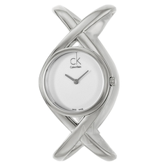 低于黑五价！Calvin Klein 卡尔文·克雷恩 Enlace 系列 银色女士时尚腕表 K2L24120