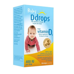 【第2件半价+满$45额外8.5折】Ddrops 婴儿维生素D3滴剂 400IU 90滴