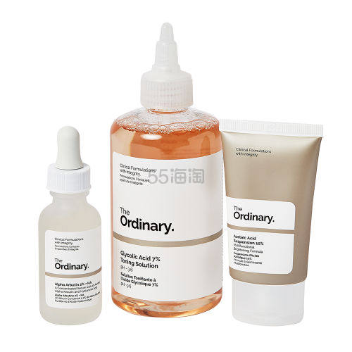 The ordinary 熊果苷2%+透明质酸 30ml + 10%杜鹃花酸精华 30ml + 果酸爽肤水 240ml