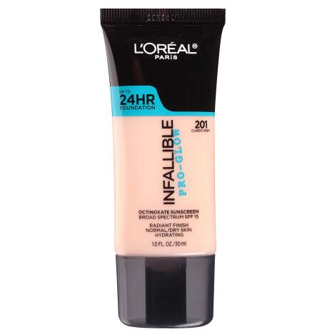 【第2件半价】L'Oreal Paris 欧莱雅 infallible pro-glow 持久光泽保湿粉底液 #201*色