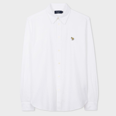 4.5折！Paul Smith White Tailored-Fit Cotton Shirt With Zebra Motif 男士衬衫