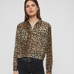 AllSaints ADELIZA LEPPO SHIRT 豹纹衬衫