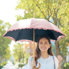 夏季*！日本千趣会 2层木柄晴雨伞*伞 多色