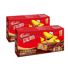 【返利14.4%】Nestle 雀巢 脆脆鲨巧克力威化饼干 32条*2盒