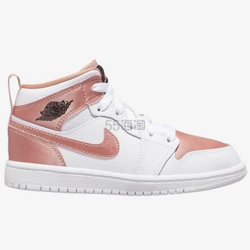 Jordan 乔丹 AJ 1 Mid 中童款篮球鞋 玫瑰金
